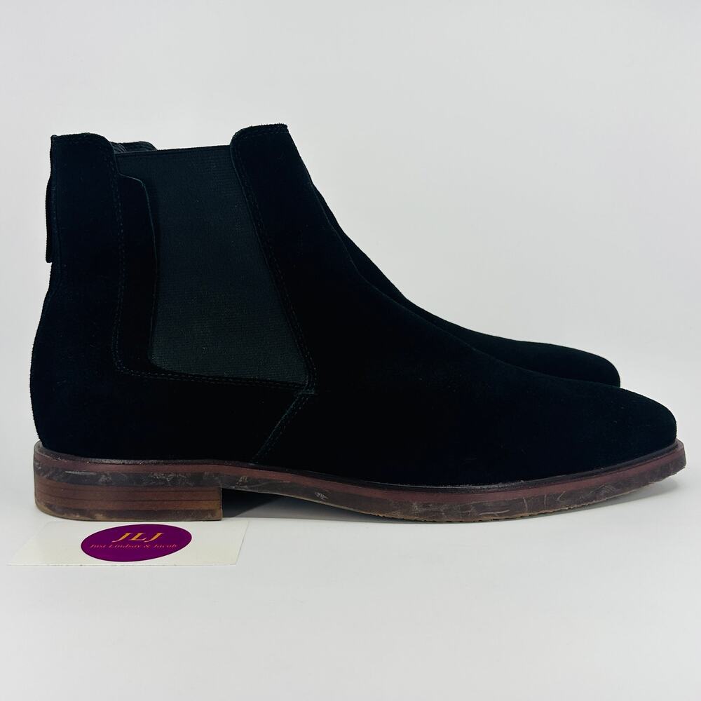 Steve Madden Men's Insider Black Suede Pull On Chelsea Boots Size 12